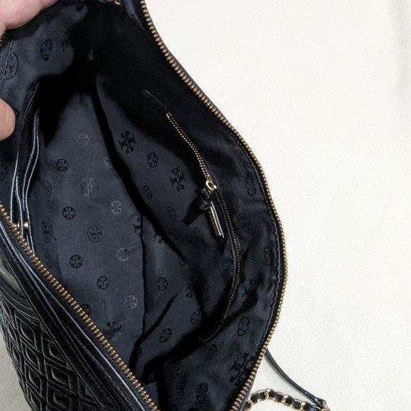 Tory Burch Fleming Marion Quilted Chain Large Women's Tote Black - Picture 15 of 16